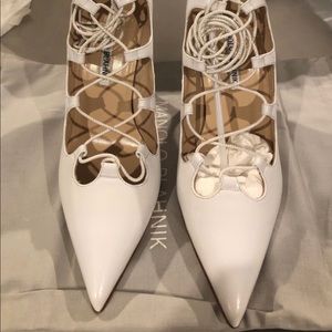 Manolo Blahnik Rogustta in White